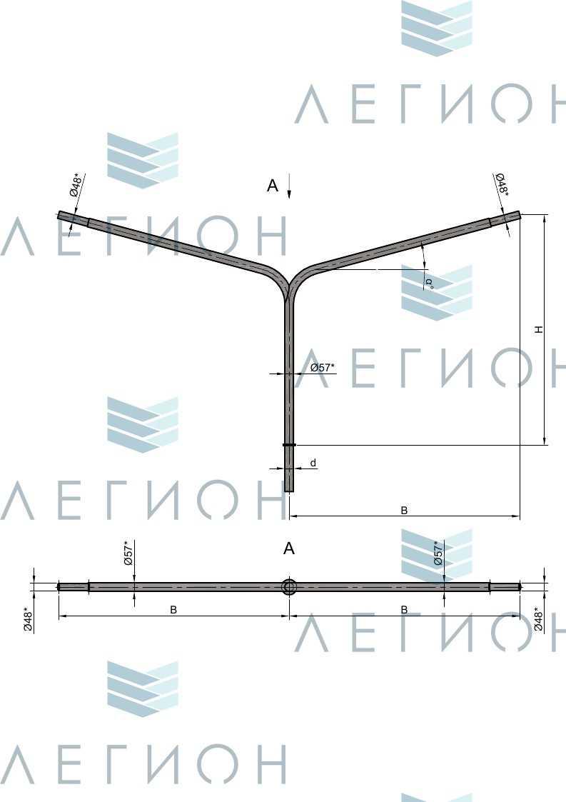 К3-2,5-2,5-1-1 кронштейн двухрожковый